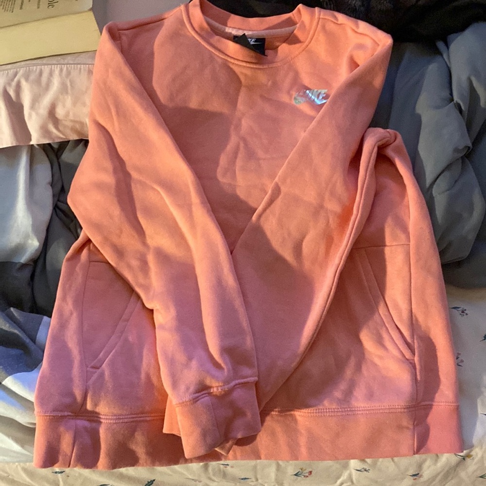 pink NIKE girls sweater pink fleece for fall